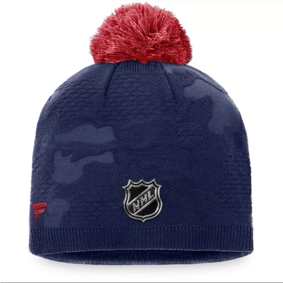 New York Rangers Fanatics Women's Authentic Pro Team Locker Room Beanie with Pom - Picture 2 of 2